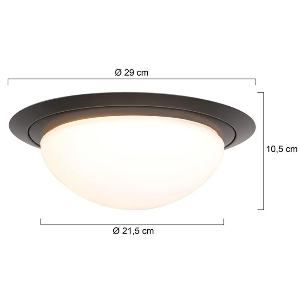 Straluma Strak klassieke LED plafonnière zwart inclusief LED> Plafondlampen|Plafonnières