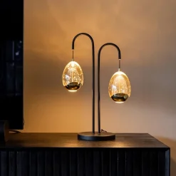 Straluma Strak klassieke LED tafellamp egg zwart met goud><noscript><img width=