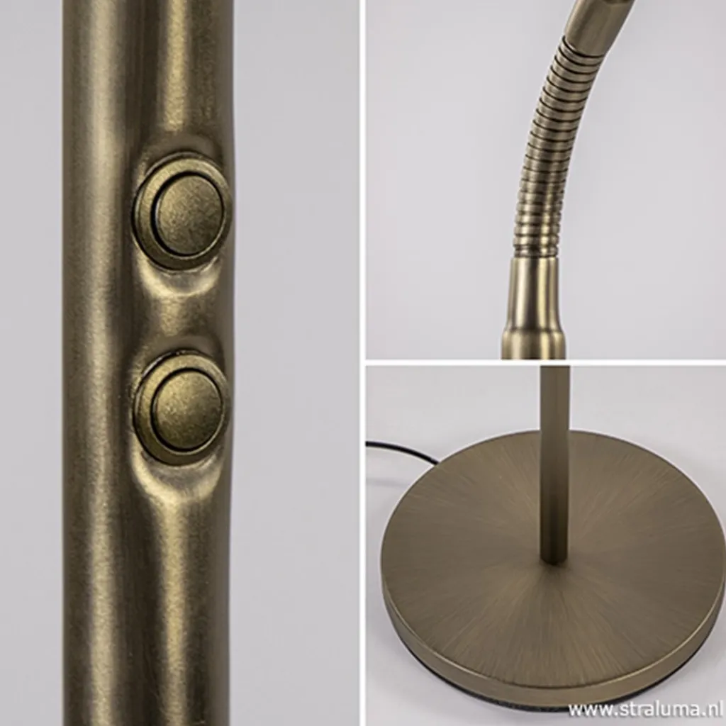Straluma Strak klassieke leeslamp brons dimbaar> Vloerlampen|Leeslampen