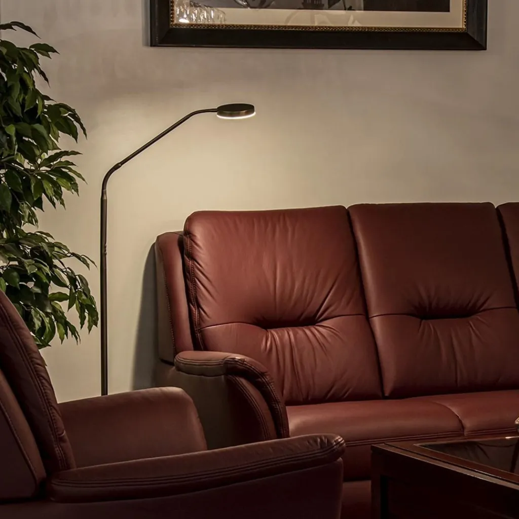 Straluma Strak klassieke leeslamp brons dimbaar> Vloerlampen|Leeslampen