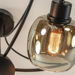 Straluma Strak klassieke 5-lichts plafondlamp met smoke glazen kappen><noscript><img width=