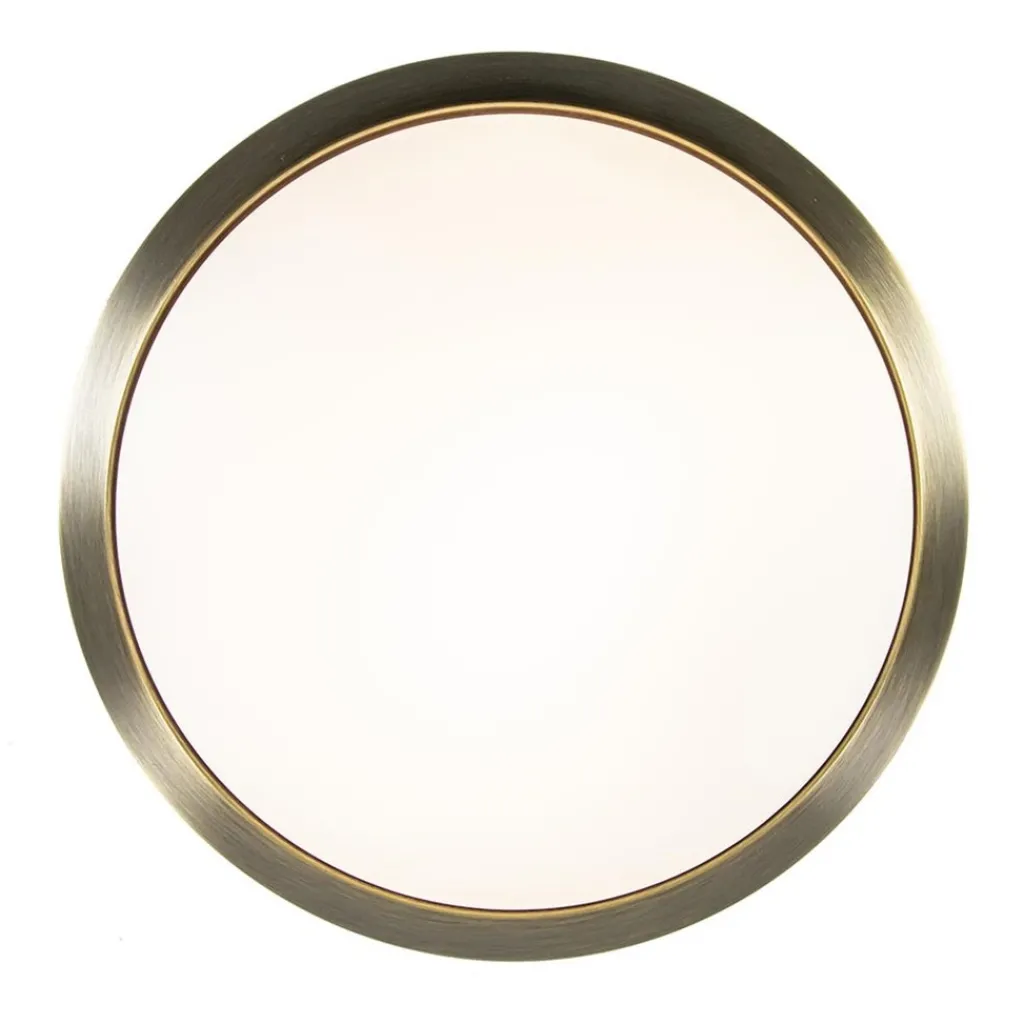 Straluma Strak klassieke plafonnière brons met mat wit glas> Plafonnières|Keukenverlichting