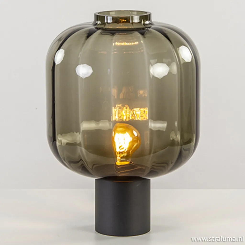 Straluma Strak klassieke tafell. met zwart glas> Woonkamerlampen|Slaapkamerlampen