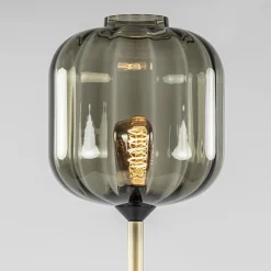 Straluma Strak klassieke vloerlamp brons met zwart en smoke glas></noscript> Vloerlampen|Klassieke Verlichting