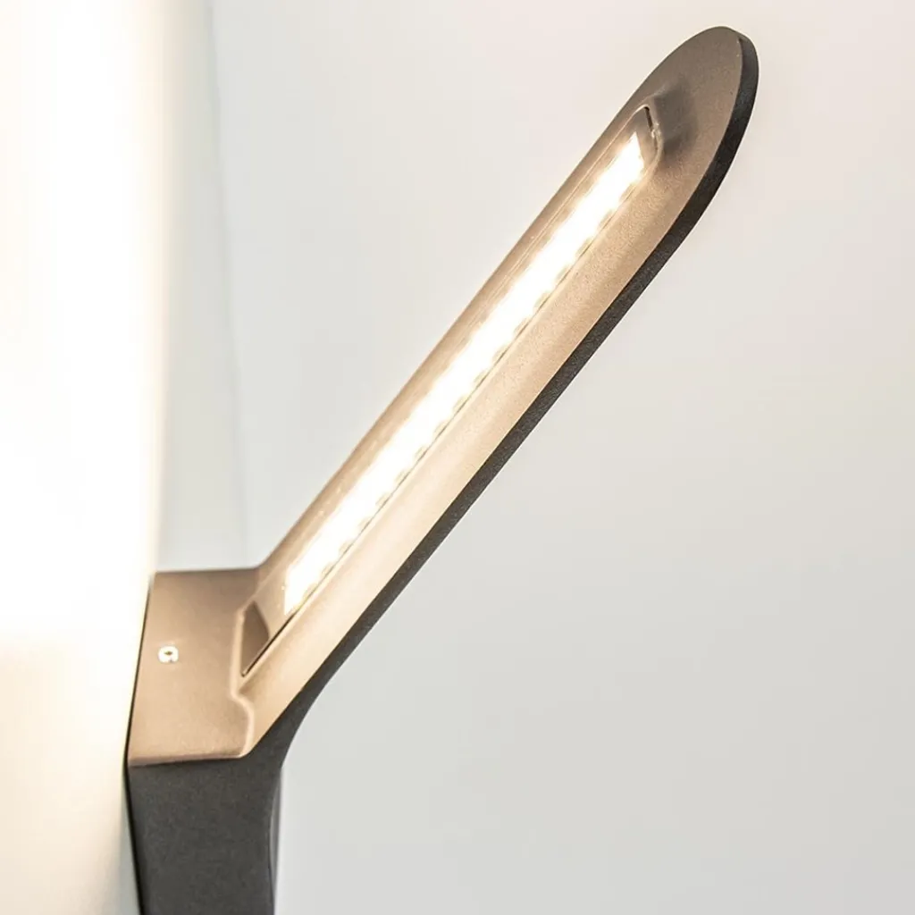 Straluma Strakke design LED buitenlamp zwart wand> Wandlampen|Buitenlampen