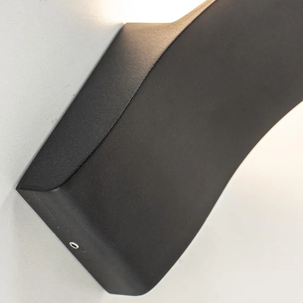 Straluma Strakke design LED buitenlamp zwart wand> Wandlampen|Buitenlampen