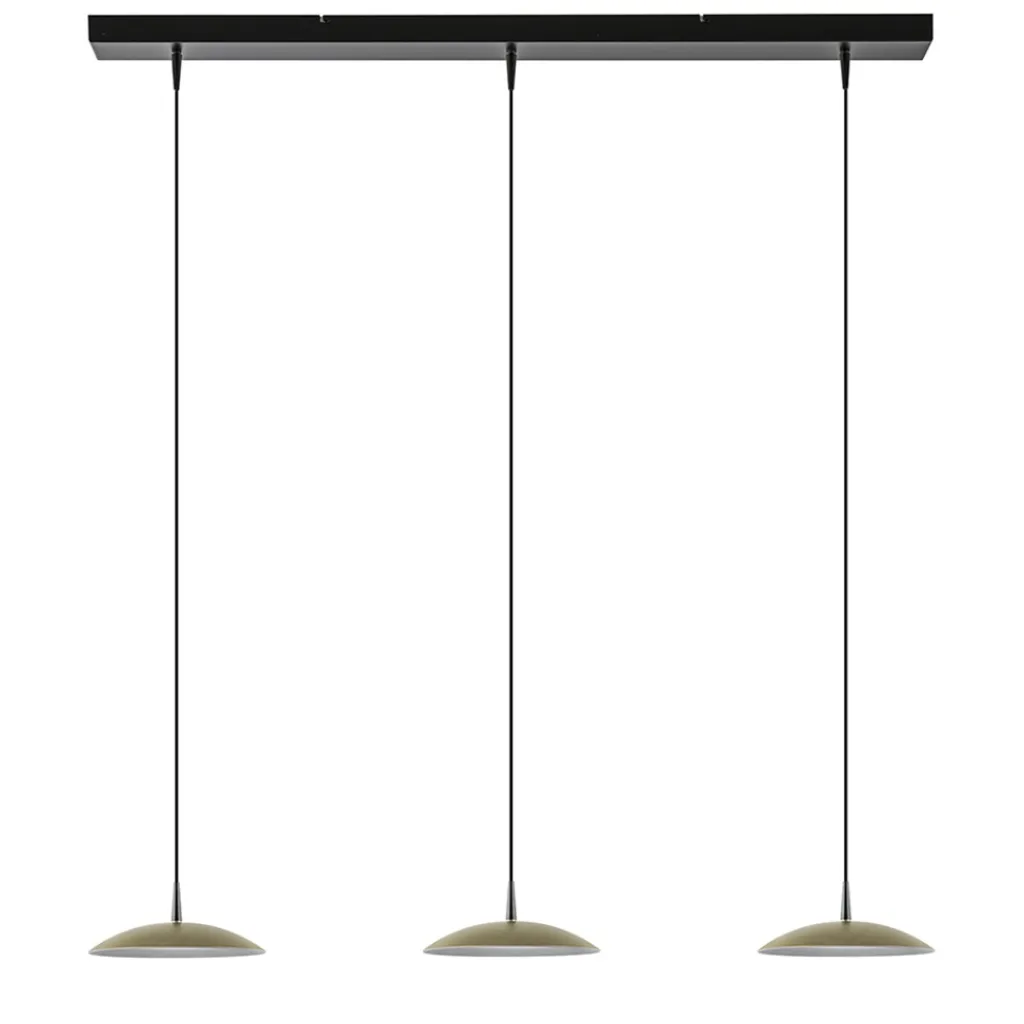 Straluma Strakke 3-lichts hanglamp LED mat zwart/mat goud> Hanglampen|Eettafellampen