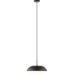 Straluma Strakke ronde hanglamp koepel mat zwart 38 cm> Eettafellampen|Eetkamerverlichting