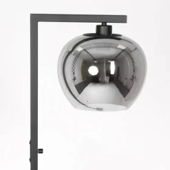 Straluma Strakke vloerlamp zwart met smoke glazen kap><noscript><img width=