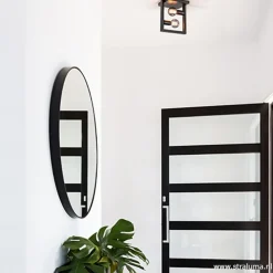 Straluma Strakke zwarte plafonnière metaal Frame><noscript><img width=