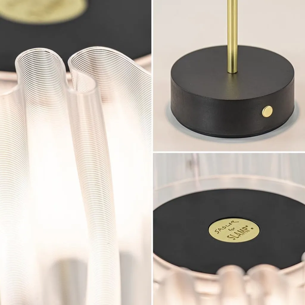 Straluma Tafellamp Accordeon op batterij prisma / zwart> Eetkamerverlichting|Tafellampen