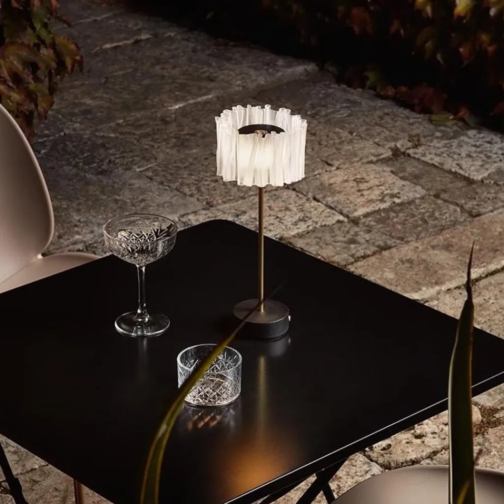 Straluma Tafellamp Accordeon op batterij prisma / zwart> Eetkamerverlichting|Tafellampen