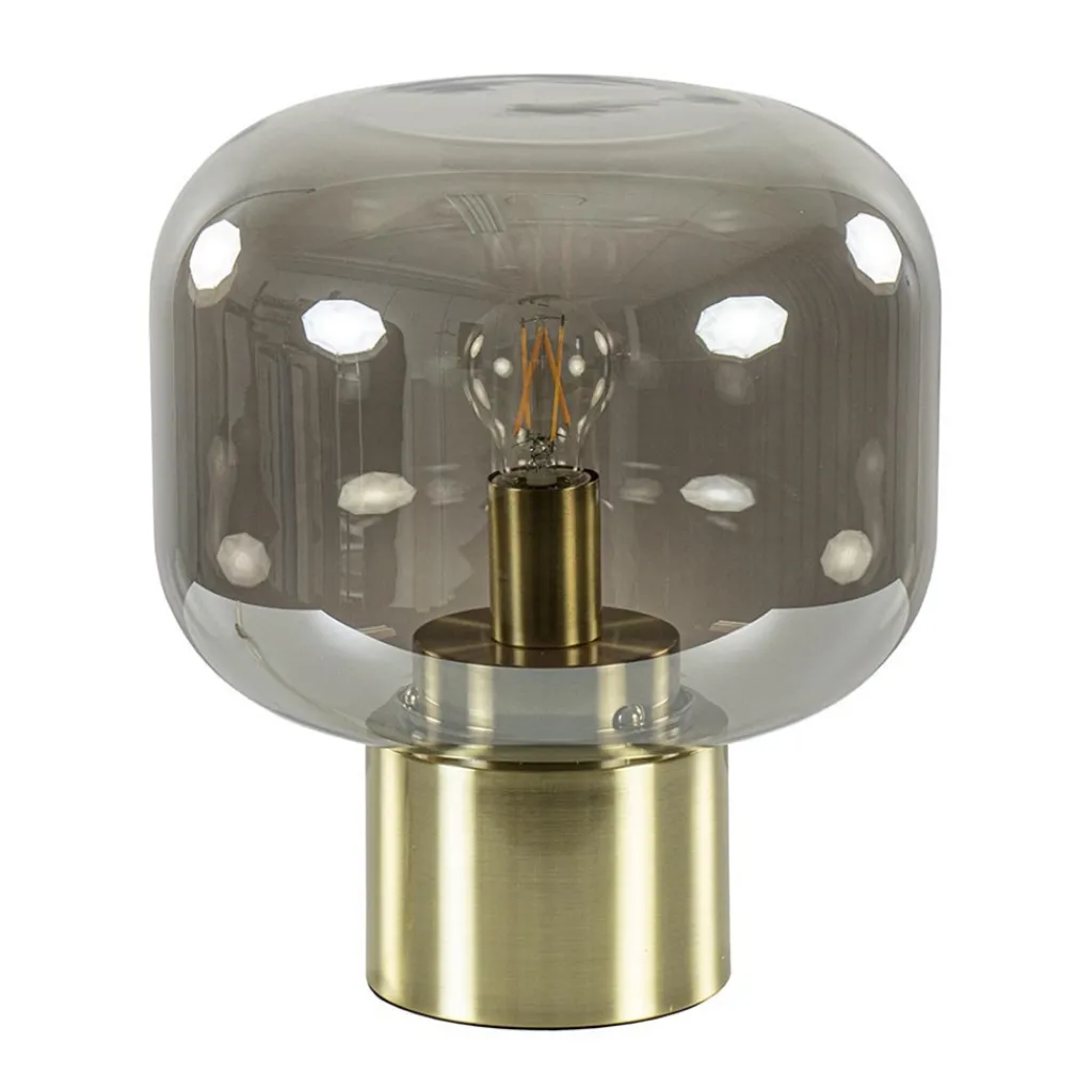 Straluma Tafellamp Arturan brons met smoke glazen kap> Light and Living|Woonkamerlampen