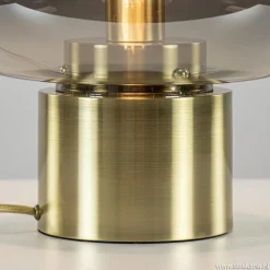 Straluma Tafellamp Arturan brons met smoke glazen kap><noscript><img width=