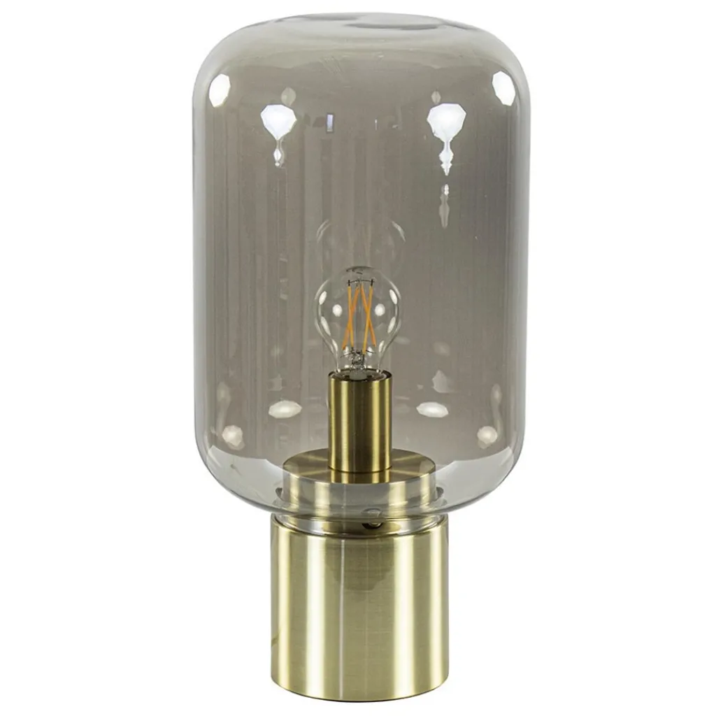 Straluma Tafellamp Arturan messing + smoke glas> Tafellampen|Light and Living