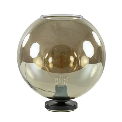 Straluma Tafellamp Bella zwart + smoke glas 30cm> Tafellampen|Luxe Verlichting