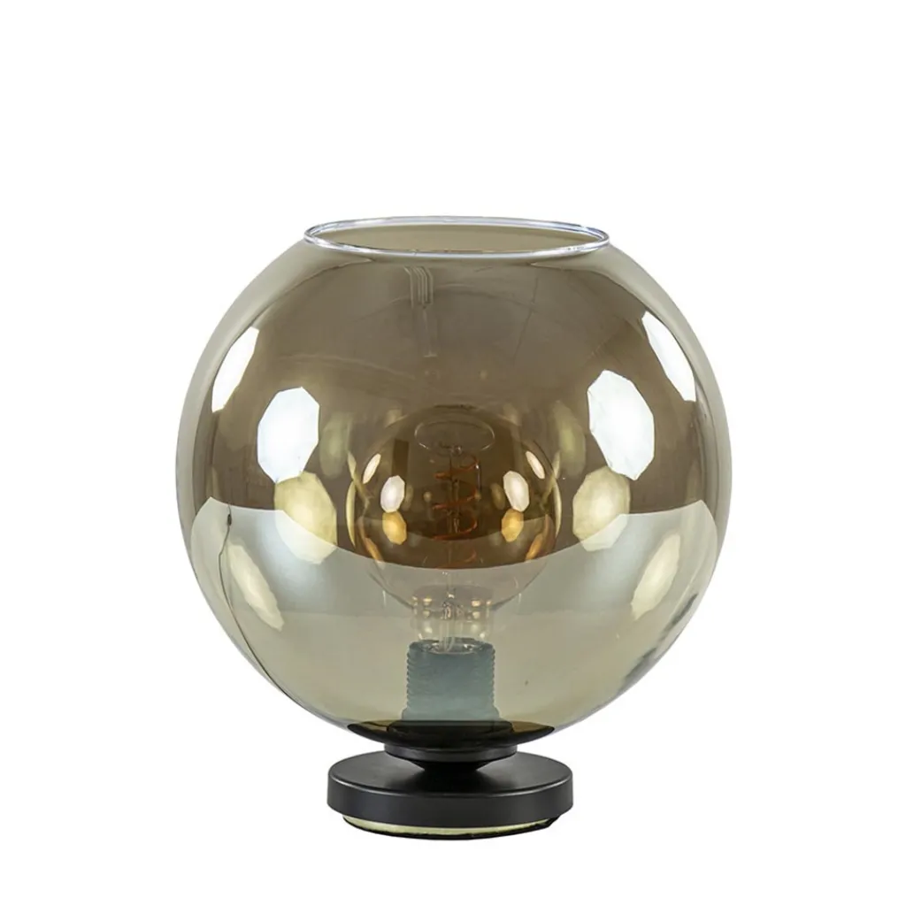 Straluma Tafellamp Bella zwart + smoke glas 25cm> Tafellampen|Luxe Verlichting