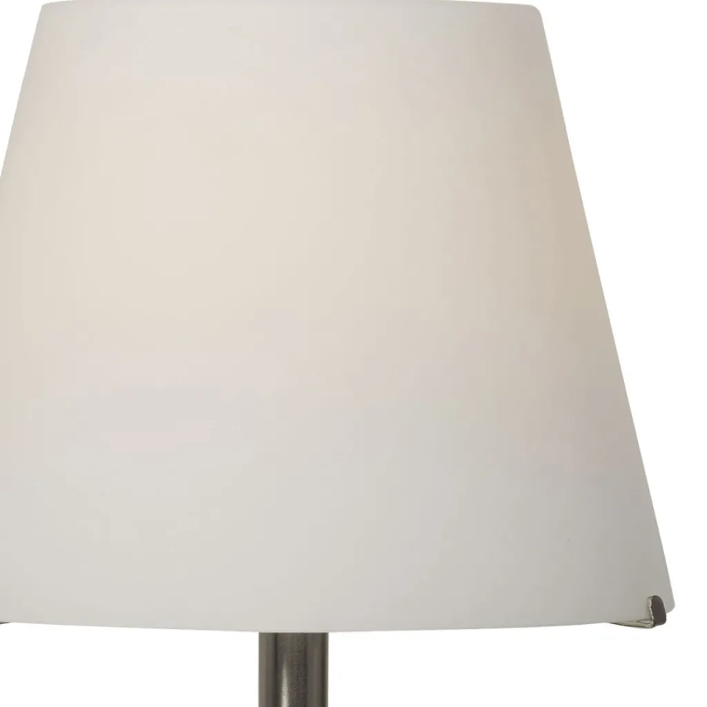 Straluma Tafellamp Calabro rvs met wit glas> Nachtkastlampen|Woonkamerlampen