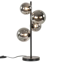 Straluma Tafellamp Calcio 4l zwart + smoke glas> Tafellampen|Retro Verlichting