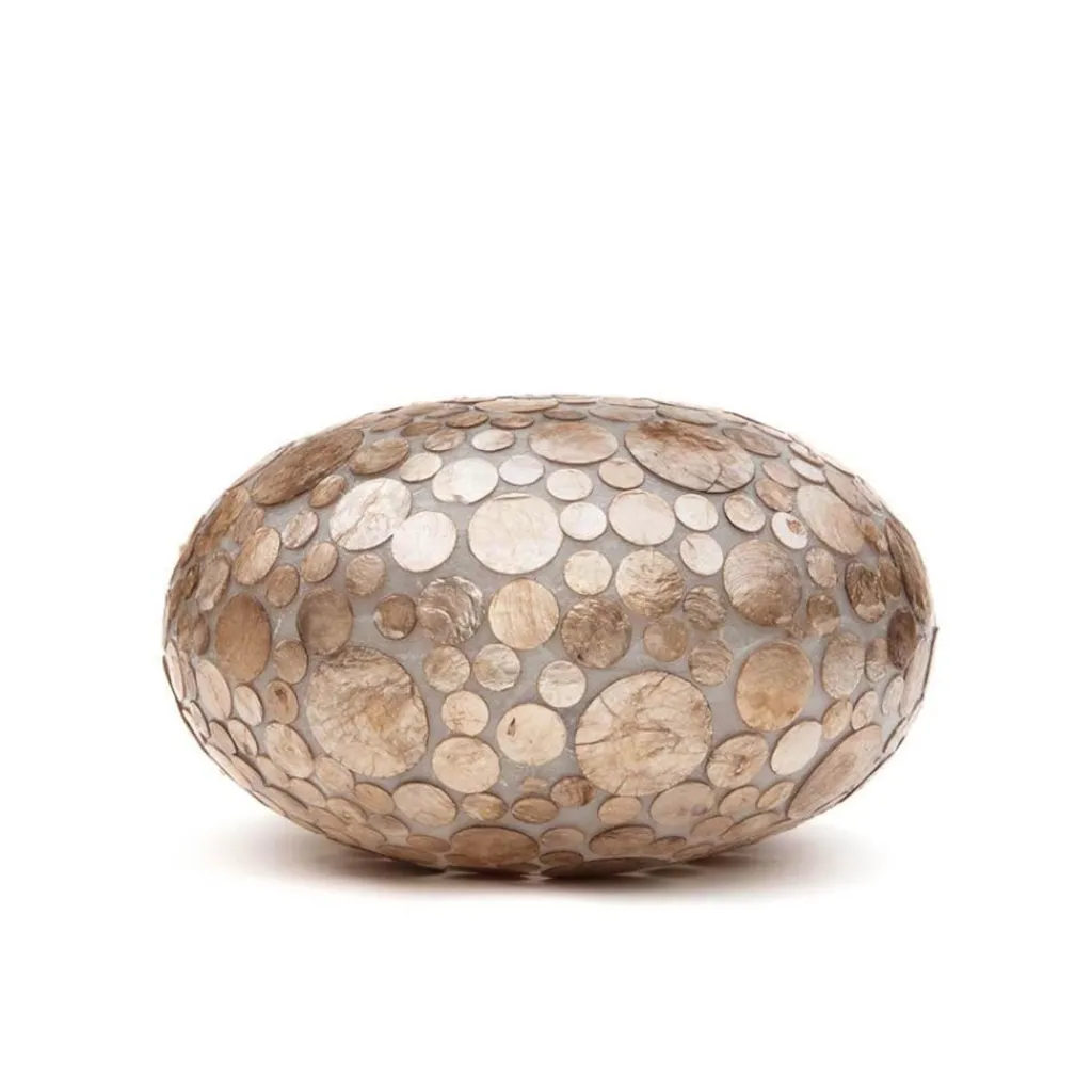 Straluma Tafellamp Coin schelpen ufo gold 40cm> Schelpenlampen|Woonkamerlampen