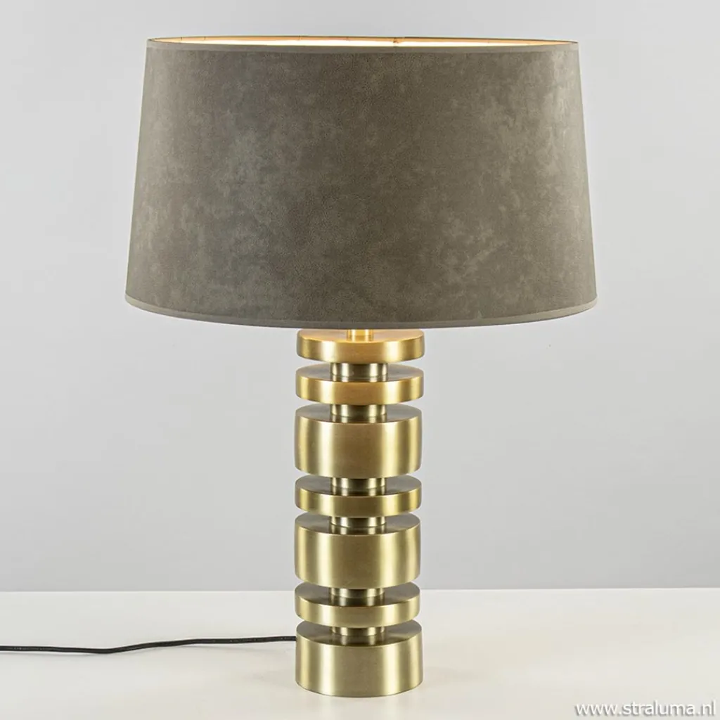 Straluma Tafellamp Desley voet z/kap matgoud> Lampenvoeten|Light and Living