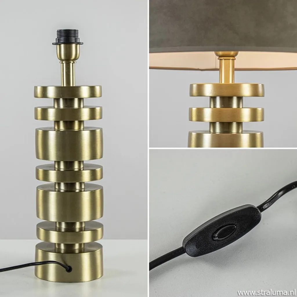 Straluma Tafellamp Desley voet z/kap matgoud> Lampenvoeten|Light and Living