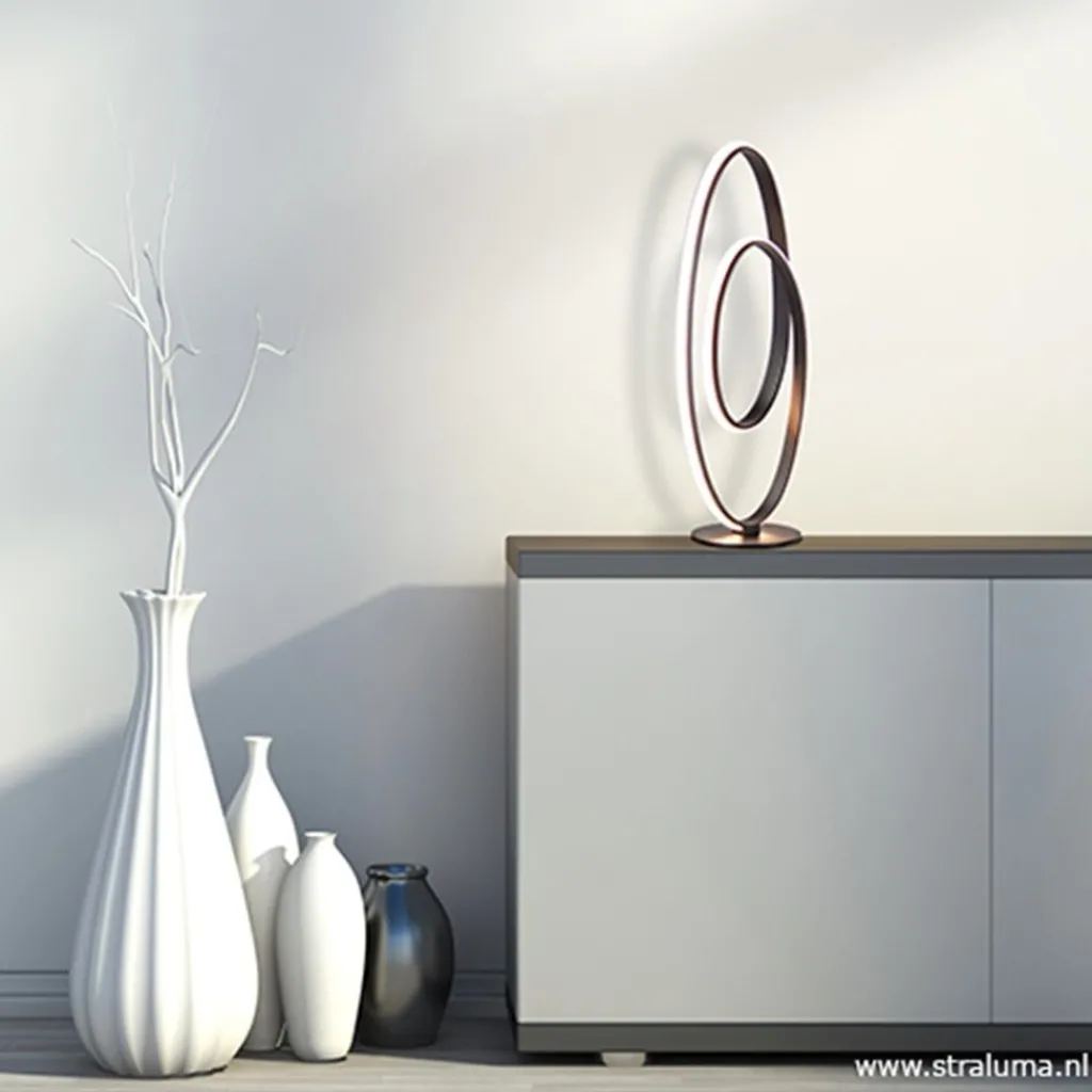 Straluma Tafellamp eclips zwart incl.dimmer> Tafellampen|Woonkamerlampen