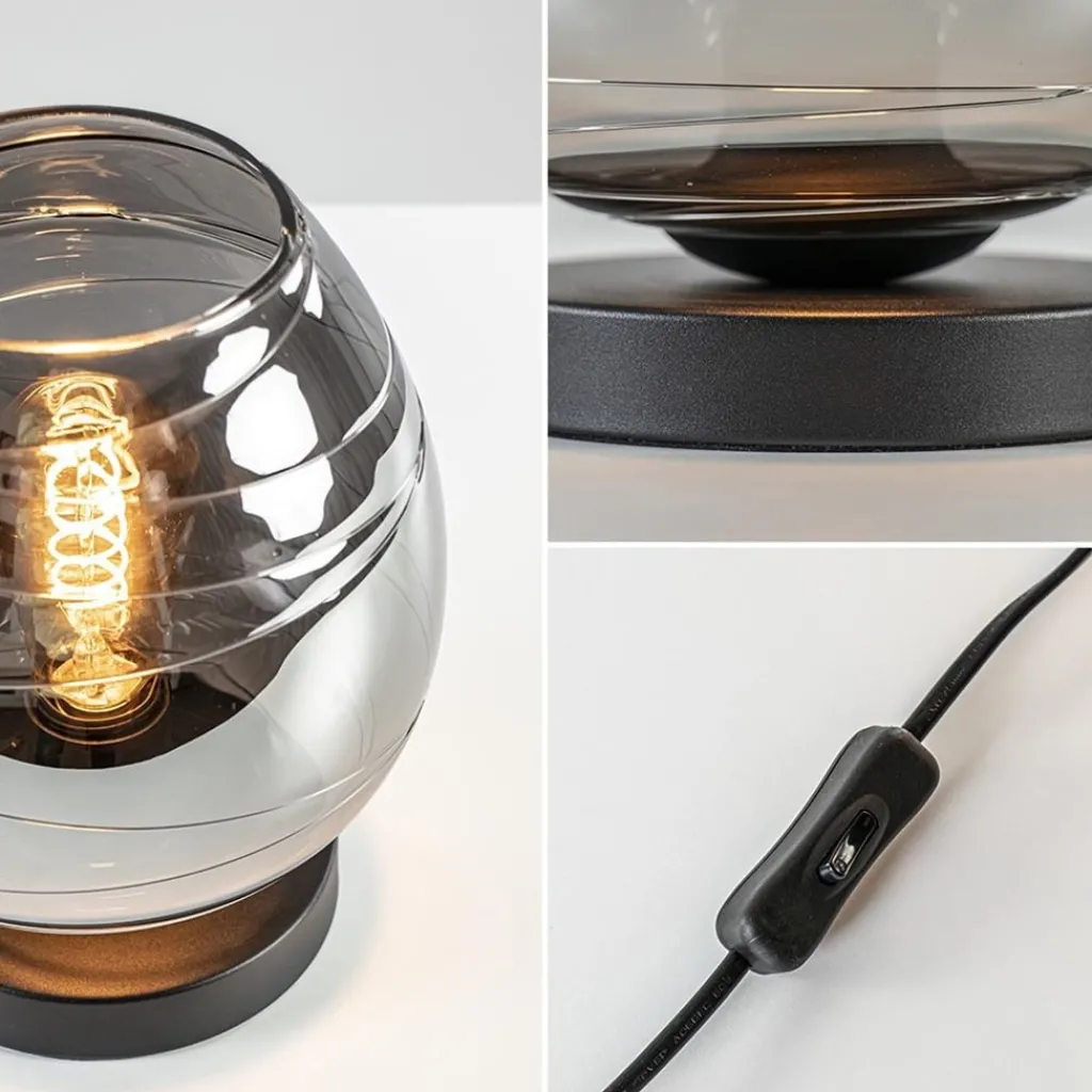 Straluma Tafellamp Fantasy laag zwart + smoke glas> Tafellampen|Industriële Verlichting