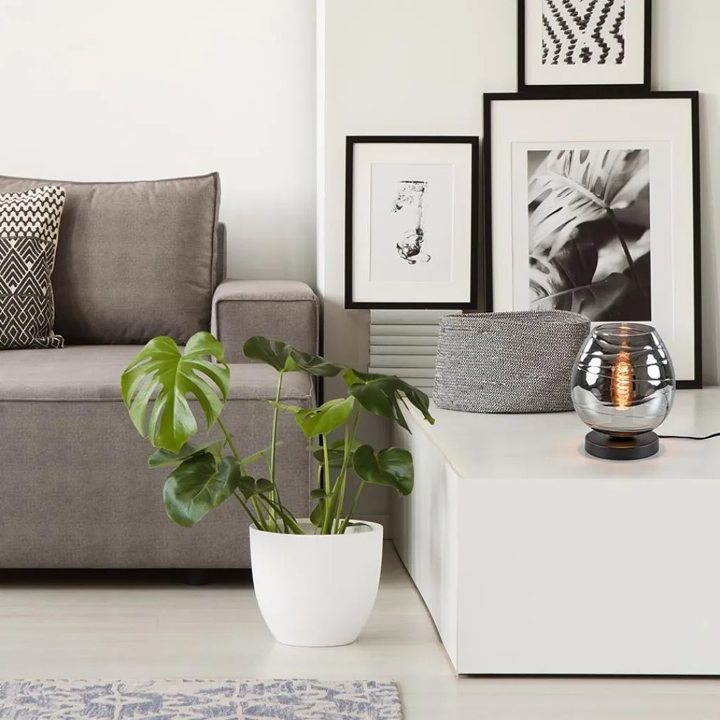 Straluma Tafellamp Fantasy laag zwart + smoke glas> Tafellampen|Industriële Verlichting