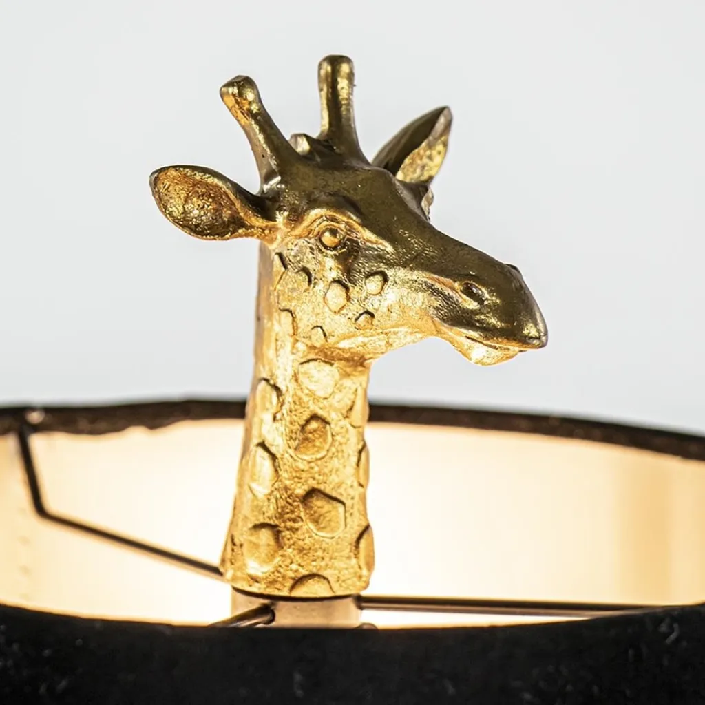 Straluma Tafellamp Giraffe groot antiek brons met velvet zwarte kap> Light and Living|Woonkamerlampen