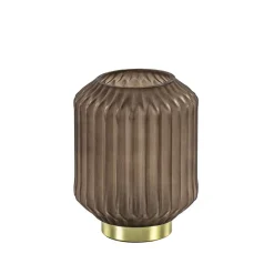 Straluma Tafellamp Ivot mat koffie met messing op batterij> Tafellampen|Light and Living