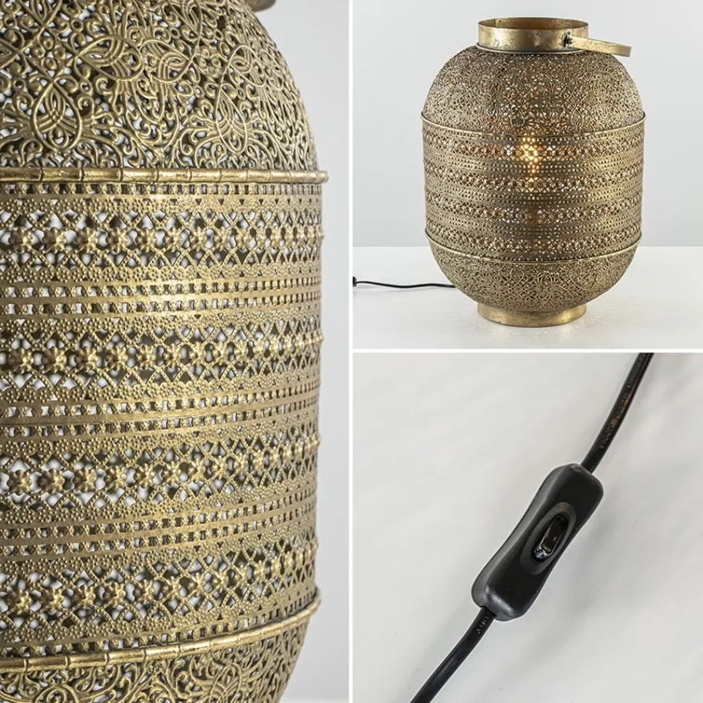 Straluma Tafellamp lantaarn goud groot Oriental> Woonkamerlampen|Slaapkamerlampen