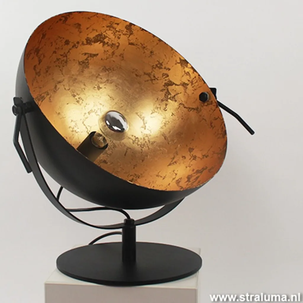 Straluma Tafellamp Larino gunmetal/goldleaf 30cm> Woonkamerlampen|Slaapkamerlampen