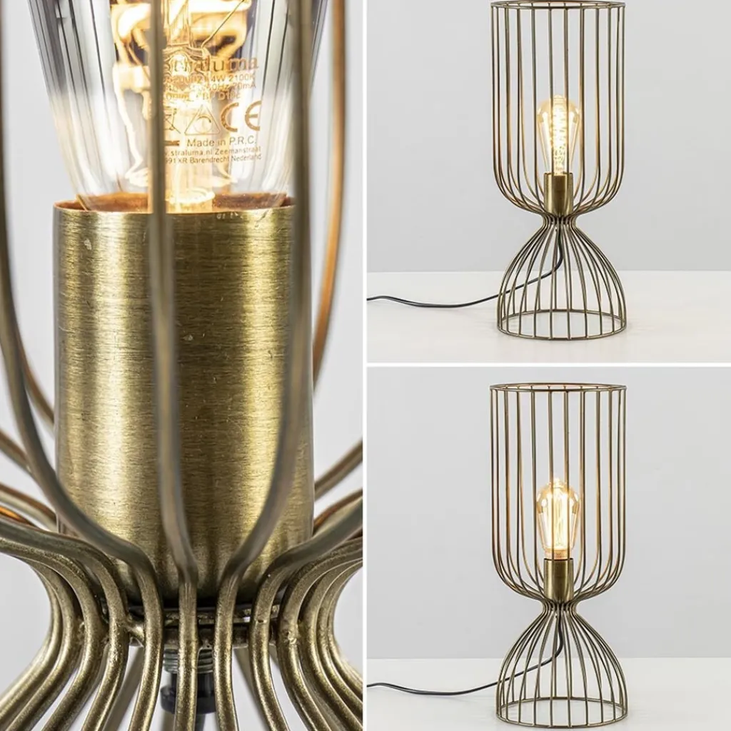 Straluma Tafellamp Lazar van Light and Living antiek brons draad> Draadlampen|Light and Living