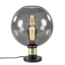 Straluma Tafellamp Lazise 25cm zwart/smoke/goud> Tafellampen|Klassieke Verlichting