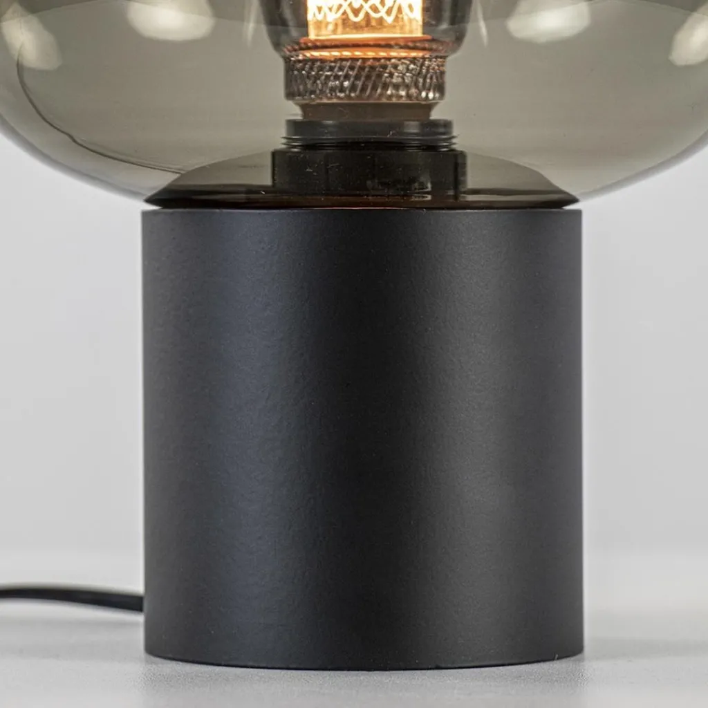 Straluma Tafellamp Lett zwart + smoke glas 20cm> Tafellampen|Design Verlichting