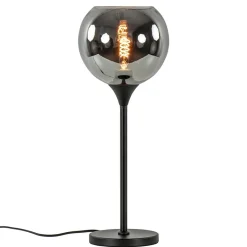 Straluma Tafellamp mat zwart met 20 cm smoke glazen bol> Tafellampen|Luxe Verlichting