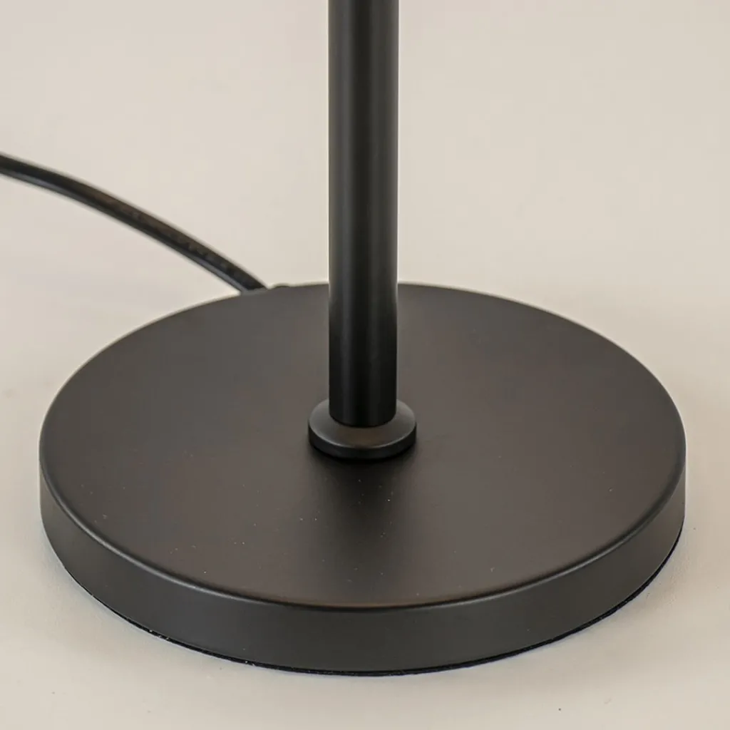 Straluma Tafellamp mat zwart met wit glas hoog> Tafellampen|Retro Verlichting