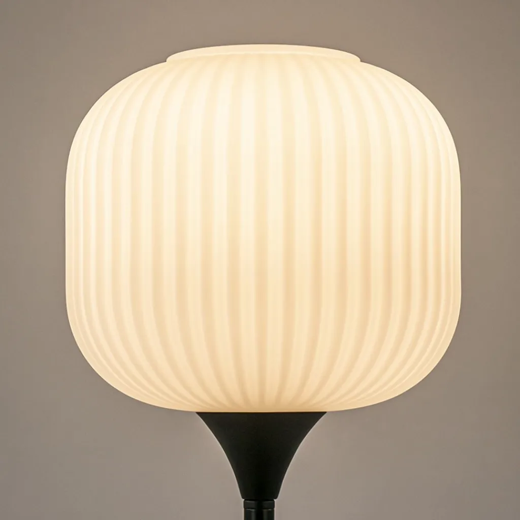 Straluma Tafellamp mat zwart met wit glas hoog> Tafellampen|Retro Verlichting