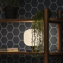 Straluma Tafellamp mat zwart met wit glas></noscript> Tafellampen|Retro Verlichting