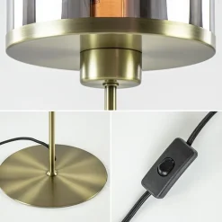 Straluma Tafellamp Maverick antiek brons met smoke glas></noscript> Tafellampen|Light and Living