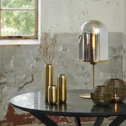 Straluma Tafellamp Maverick antiek brons met smoke glas></noscript> Tafellampen|Light and Living