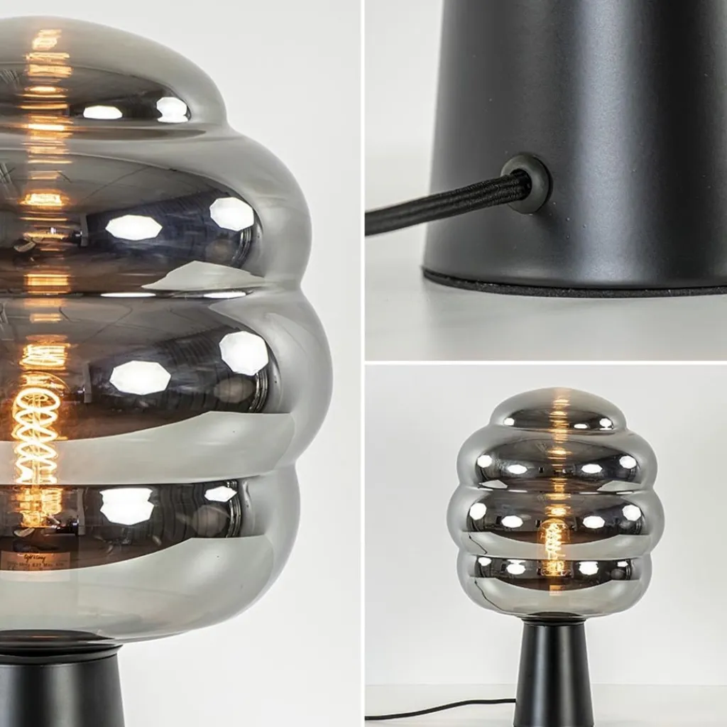 Straluma Tafellamp Misty zwart + titanium glas> Tafellampen|Light and Living