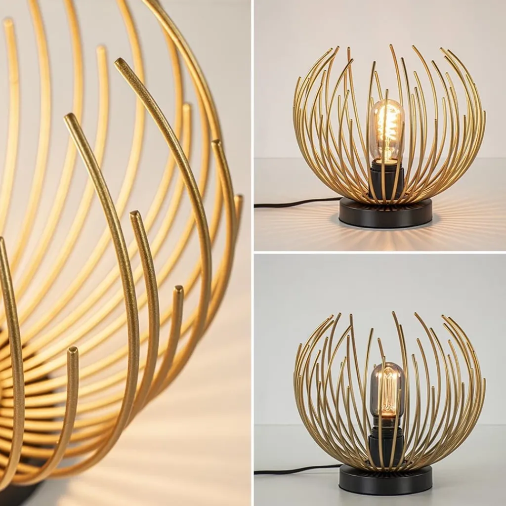 Straluma Tafellamp Nest klein zwart/matgoud> Tafellampen|Decoratieve Verlichting