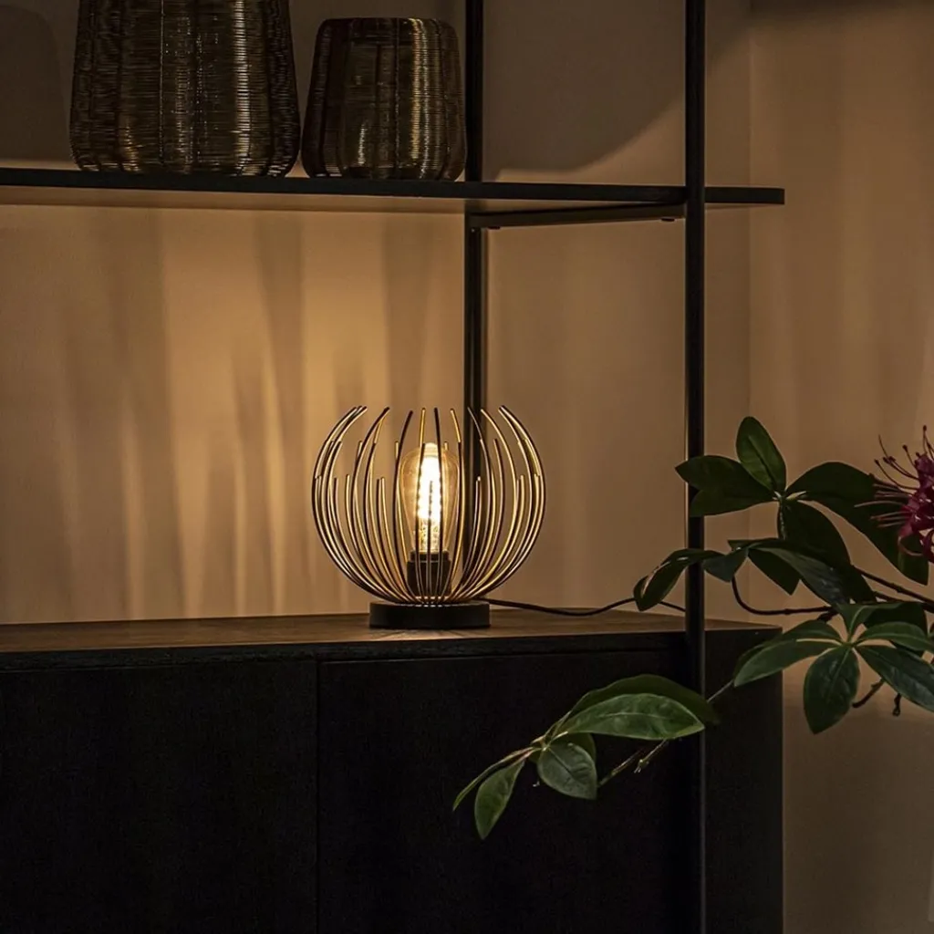 Straluma Tafellamp Nest klein zwart/matgoud> Tafellampen|Decoratieve Verlichting