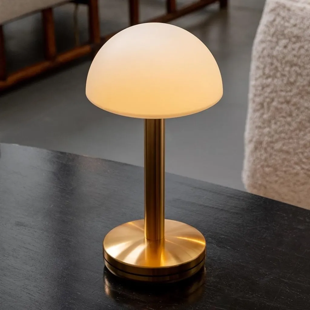 Straluma Tafellamp op accu gold/frosted IP65> Buitenlampen|Tafellampen