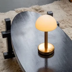 Straluma Tafellamp op accu gold/frosted IP65><noscript><img width=