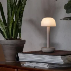 Straluma Tafellamp op batterij beige met frosted kap><noscript><img width=