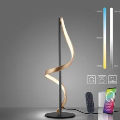 Straluma Tafellamp Q-Swing zwart/matgoud remote cct> Tafellampen|Smart lampen