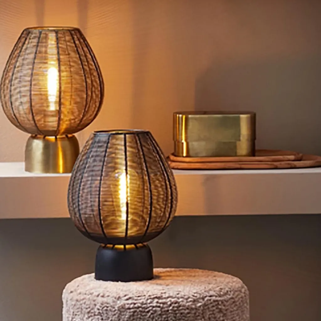 Straluma Tafellamp Suneko 34cm draad brons> Draadlampen|Light and Living